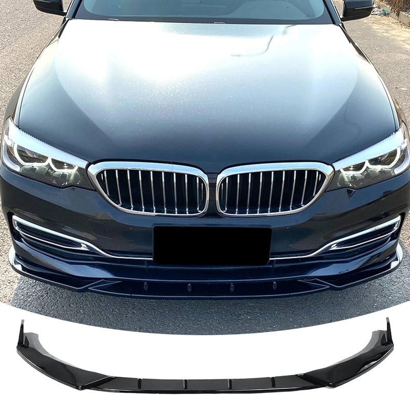 NeespoC Front Bumper Lip Splitter Spoiler Compatible with BMW 5 Series G30 (Base Model Only) 2017 2018 2019 2020 530i/ 530e/ 540i/ 540d,3pcs Kit Accessories Air Chin Body Protector (Glossy Black) - Image 1